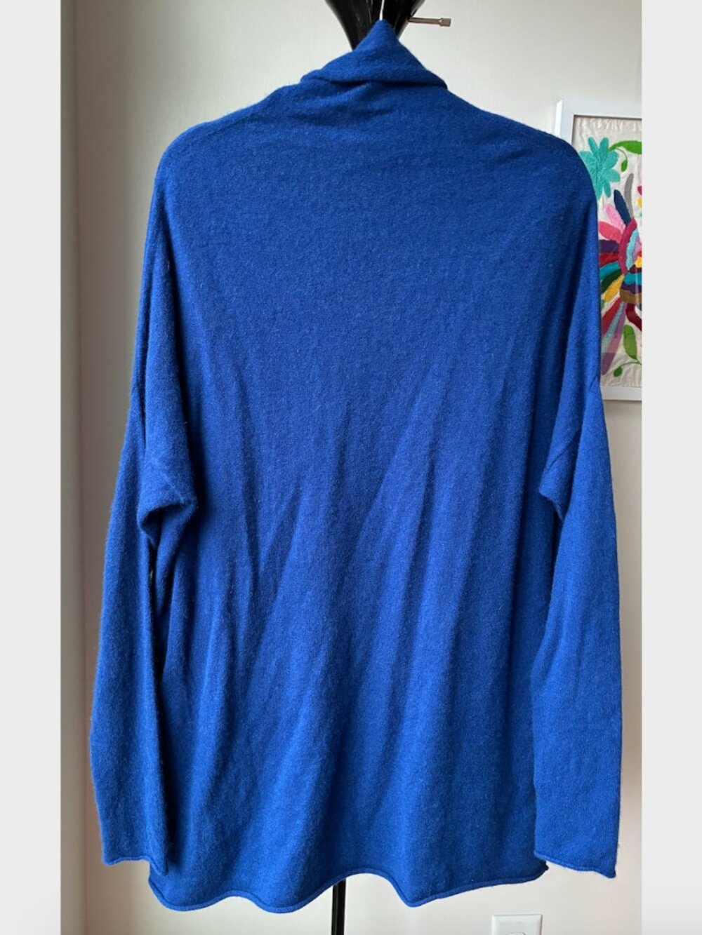Tory Burch Cashmere Royal Blue Oversized Turtleneck Sweater - Size M - Picture 2 of 11
